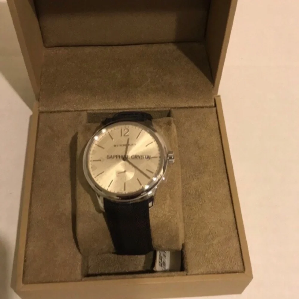 Men's BU10008 Check Stamped Round Dial Watch, 40mm